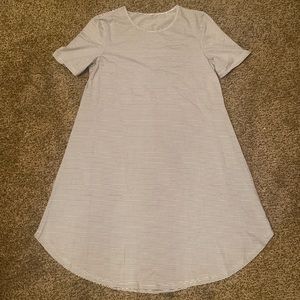NWT- Blue & white striped MIDI t-shirt dress